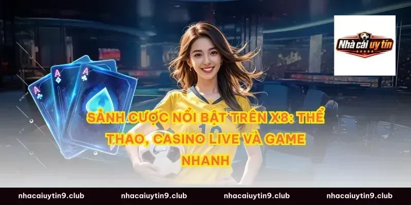 Sảnh cược nổi bật trên X8: Thể thao, casino live và game nhanh